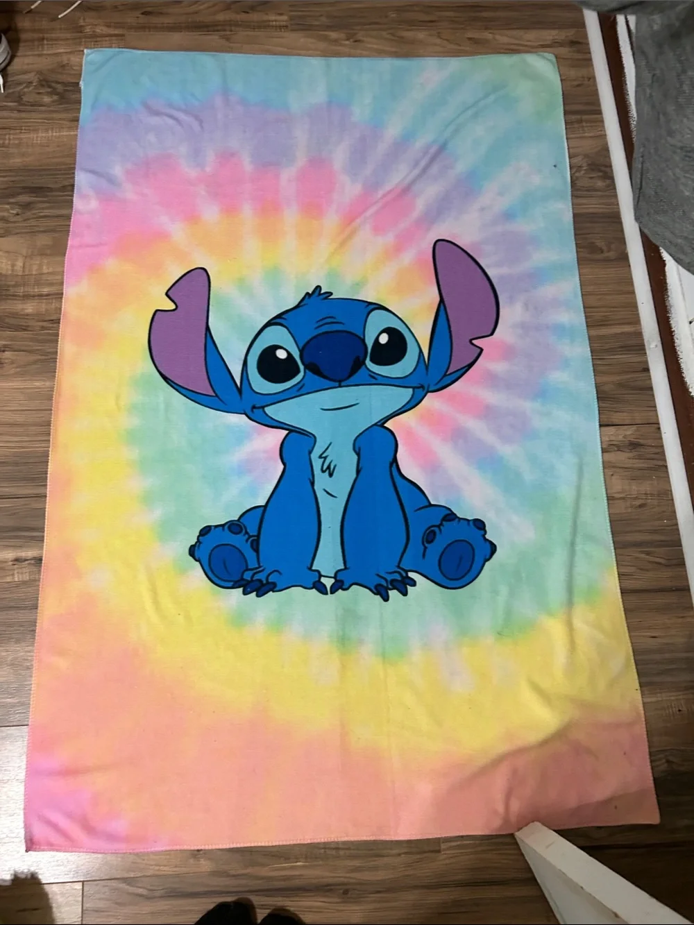 Source Unknown Blue Stitch Tie-Dye Kids Pajama Blanket